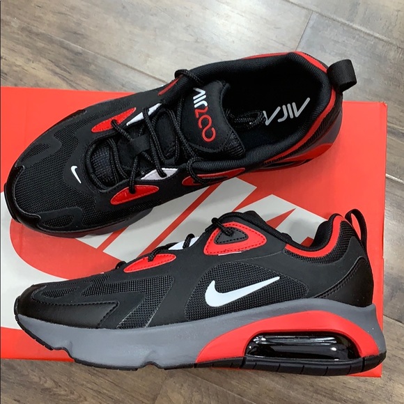 NIKE AIR MAX 200 Black/White-University Red men’s - Picture 3 of 16